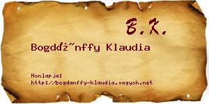 Bogdánffy Klaudia névjegykártya