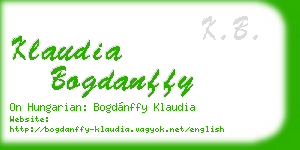 klaudia bogdanffy business card