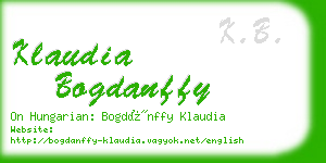 klaudia bogdanffy business card
